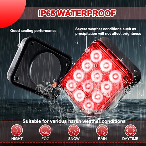 2PCS Red Magnetic Cube Strobe Lights | Rechargeable, Portable High-Visibility Emergency Beacons, Multi-Mode & Waterproof, For Trucks Vans Vehicles