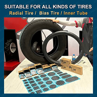 PAX 50 Pcs 32mm Round Universal Tube and Tire Repair Patches, for Radial and Bias Tires, Motorcycle, Automobile, Truck, Agricultural Vehicles, BMX, ATVs, River Floating, Inflatable Rubber - size: 32mm