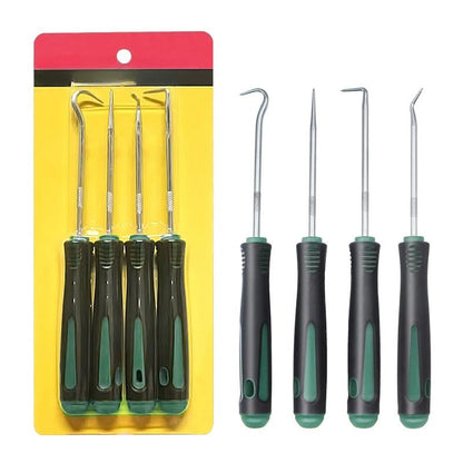 4pcs Pick And Hook Set with Non-Slip Handle Oil Seal Screwdriver to Remove Small Fuses, Wire Plugs And O Rings (Green) - color: Green