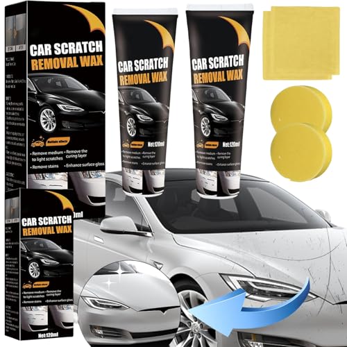 【2Packs】 Scratch Remover for Vehicles Car Scratch Remover Paste New Upgrade for Deep Scratches with Wipe & car Polish Sponge Buffing Compound for Car Paint Restorer