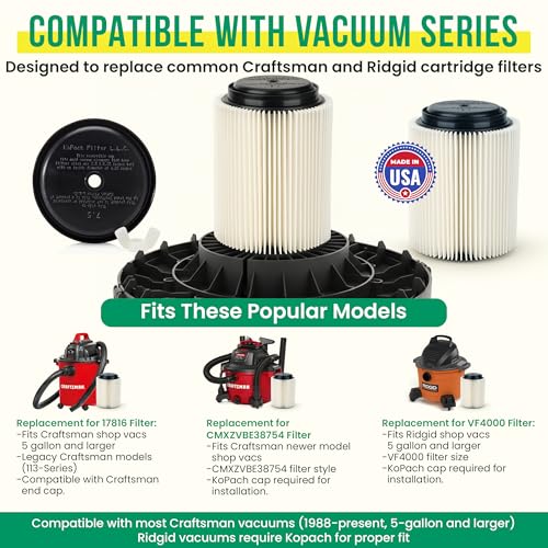 Craftsman 17816 & Ridgid VF4000 Replacement Filter by Kopach, 1-Pack - size: 1-Pack, style: General Purpose