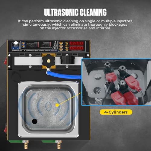 AUTOOL Automotive Motorcycle 4 Cylinder Ultrasonic Wave Injector Cleaner Petrol Injection Tester Cleaning Kit Tester