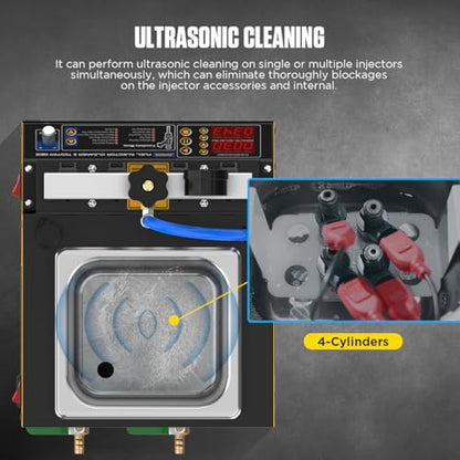 AUTOOL Automotive Motorcycle 4 Cylinder Ultrasonic Wave Injector Cleaner Petrol Injection Tester Cleaning Kit Tester