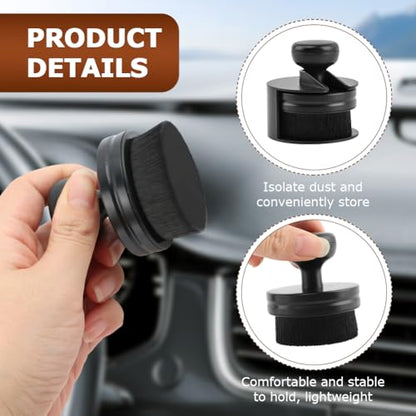 HONUTIGE 3 Pcs Tire Shine Brush, Car Tire Shine Applicator Portable Car Tire Brush Auto Detail Brushes High Density Soft Brush with Seal Cover Auto Detail Brush for Auto Detailing Cleaning Service