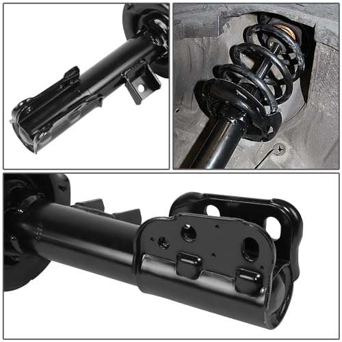 Auto Dynasty Pair of Front Coil Spring Shock Strut Mount Assembly and Rear Struts Shock Absorber Compatible with Chevy Equinox Pontiac Torrent Saturn Vue 2007-2010, Matte Black Powdercoat