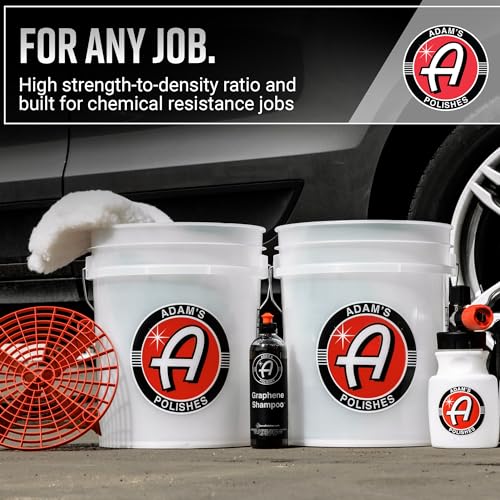 Adam's Polishes Wash Bucket (5 Gallon Bucket + Grit Guard) - Car Detailing Tool for Car Washing & Garage Storage | Stores Car Wash Soap, Foam Cannon, Foam Gun, Microfiber Towels & More - size: 5 Gallon Bucket + Grit Guard