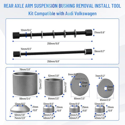 Bushing Press Kit Compatible with Volkswagen Audi Special Chassis Lining disassembly Tool, Rear axle Lower Support Swing arm Iron Sleeve Rubber Sleeve Replacement Tool