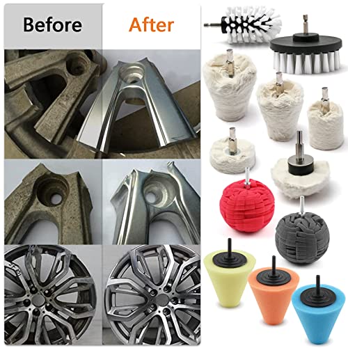 Polishing Pad Buffing Wheel Kit 12 Pack, Polishing Ball for Drill,for Car Care Metal Aluminum Stainless Steel Chrome Wood Plastic Ceramic Glass Woods Fabric Cotton Machine Jewelry - size: 12 PACK