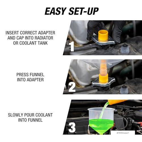 OEMTOOLS 87045 No Spill Coolant Filling Funnel Kit with Coolant Tester, No Spill Coolant Funnel Kit, Coolant Tester Kit - style: 16 Piece with Coolant Tester