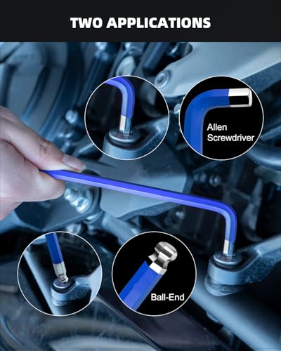 ROTATION 14PC Jumbo Hex Key Allen Wrench Set, Metric 1.5-19mm, Long Ball End high-strength chrome vanadium Steel | Automotive Mechanic Furniture | Pro-Grade Allen Wrench Tools - style: Metric 1.5-19mm
