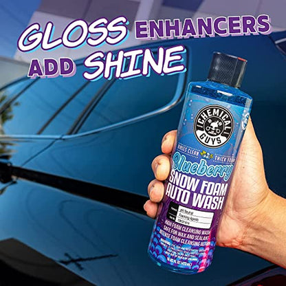Chemical Guys Big Mouth Max Release Foam Cannon and Blueberry Snow Foam Car Wash Soap, 64 fl oz - Car, Truck, SUV, RV & Boat Wash, Soap Cannon for Pressure Washer, 34 oz Bottle - 2 Items - style: EQP324 KIT