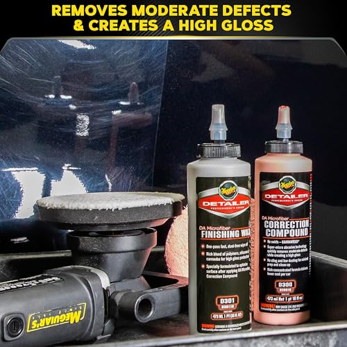Meguiar's DA Microfiber Correction System 5" Starter Car Detailing Kit, Complete Paint Correction Kit with Cutting Discs, Backing Plate, Correction Compound, Finishing Wax, and More