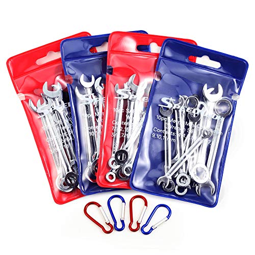 SPEEDWOX Mini Handle Wrench Set, Open/Box, High Carbon Steel, 2-Piece - size: 4 set wrench