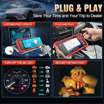 LAUNCH CRP123 V2.0 Plus [2026 New Model] All System Scan Tool with 3 Reset Oil Service/Throttle Relearn/SAS Reset,OBD2 Scanner Diagnostic Tool,Lifetime Free Update