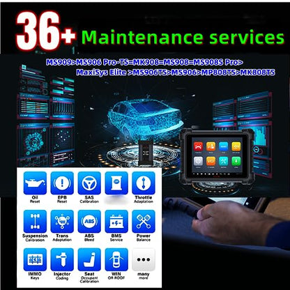 Autel MaxiSys MS909 Scanner, Motor TruSpeed Same as MS919 Ultra Diagnostic Tool, Up of MS908S PRO II, ECU Coding & Programming, 40+ Services, Topology 2.0, 3K+ Active Tests, FCA AutoAuth