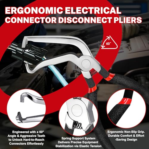 SBGGRL３Pcs Automotive Electrical Connector Pliers and Terminal Pin Removal Tool Set,37960/37980/13120 Electric Wire Plug Disconnect for Car Push Tab Style Plugs Separator - size: 3Pcs Connector Disconnect Pliers Kit
