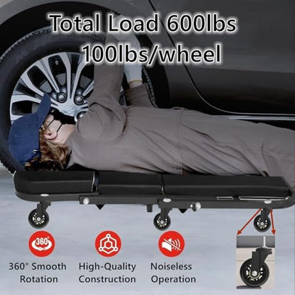 Creeper Wheels Caster Set of 12, Roller Blade Rubber Heavy-Duty 2.5 Inch Castor Replacement, 360 Degree No Noise Wheel for Mechanic Stool, Rolling Creeper Garage Seat - style: 12 Pcs No Brakes
