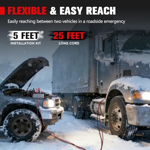 FIERYRED 2/0 Gauge 30 FT Quick Connect Jumper Cables, 1500A Heavy Duty Booster Cables with Travel Bag, Heavy Duty Battery Jumper Cable for Truck, Diesel Trucks, SUV and Car - size: 2/0 Gauge 30 FT w/Andersen Connector