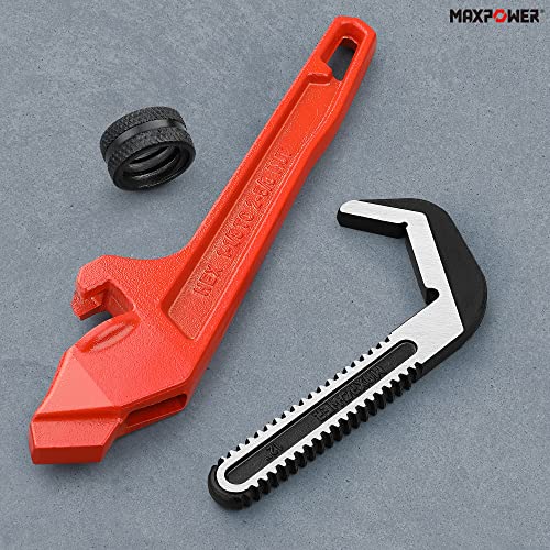 MAXPOWER Adjustable Offset Hex Wrench, 12 Inch, Red, Cast Iron - size: 12"