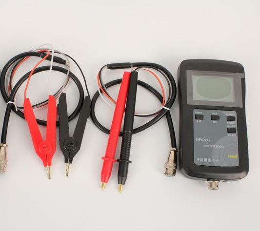YR1035+ Digital Battery Internal Resistance Tester, LCD Display, Four-Wire Testing System with Probes and Clips (Combination 10) - color: Combination 10