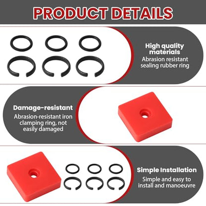 10 Pcs 3/8 Inch Impact Wrench Retainer Ring Kit with O-Ring & Clip, Replacement Accessory for Milwaukee, DeWalt, Pneumatic Tools, Automotive Repair and Heavy Duty Impact Wrenches