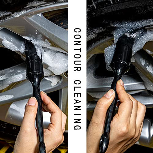 Metal Free Soft Wheel Cleaner Brush, Synthetic Wool Rim Cleaning Brush, Highly Water Absorption, Dense and Durable Tire Brush for Cleaning Wheels, Rims, Spokes, Fenders, Engines… - color: Gray