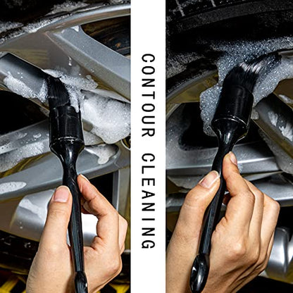Metal Free Soft Wheel Cleaner Brush, Synthetic Wool Rim Cleaning Brush, Highly Water Absorption, Dense and Durable Tire Brush for Cleaning Wheels, Rims, Spokes, Fenders, Engines… - color: Gray