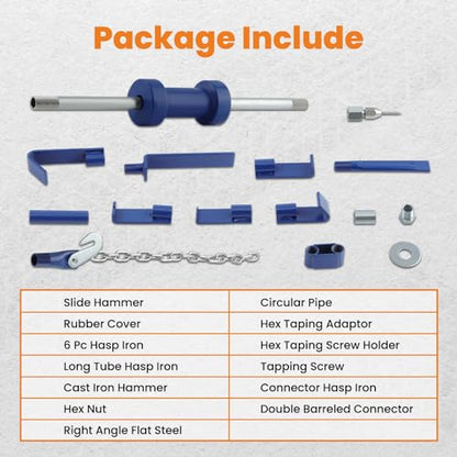 maXpeedingrods 13LBS Dent Puller Slide Hammer Car Dent Removal Tool Kit, Heavy Duty Auto Body Dent Repair Tool Kit, Automotive Dent Remover, 18 Pieces Slide Hammer Puller Set, Blue - size: 13LBS