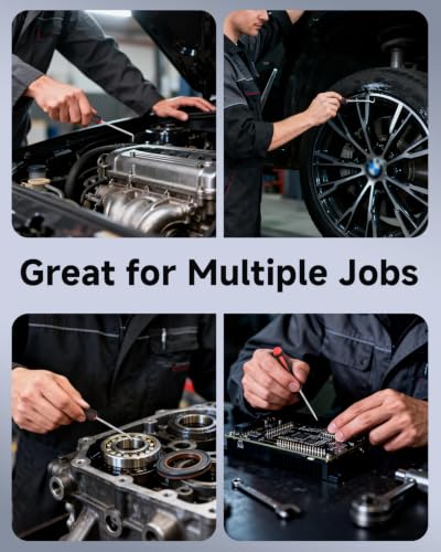 4-Piece Pick Set Mechanic, Automotive Hook and Pick Set with Soft Grip & Non-Slip Shaft, Precision Pick Tool & O Ring Pick for Oil Seal, Gasket, Electronics Repair Hose Repair Kits