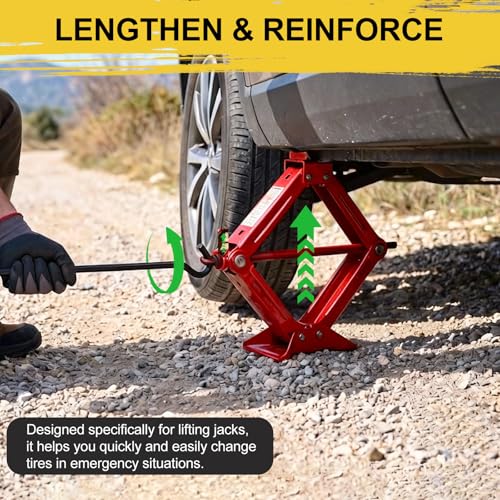 Scissor Jack Handle, 14.1 Inches Professional Jack Handle Replacement Tool, Durable Auto Wheel Jack for Cars, SUV, Truck and Trailers