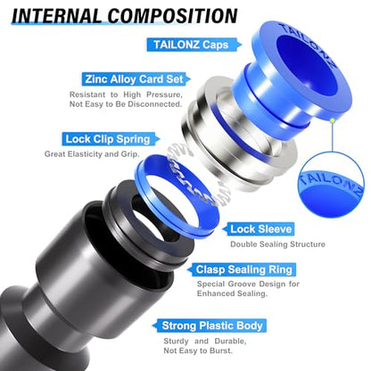 TAILONZ PNEUMATIC 50 pcs Straight Push Connectors Plastic Quick Release Connectors Air Line Fittings for 5/32 1/4 5/16 3/8 1/2Tube (2 Way) - size: 5/32''OD/1/4''OD/5/16''OD/3/8''OD/1/2''OD, style: 50PCS