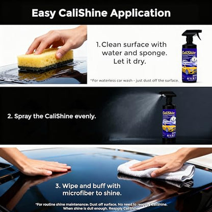 CaliShine Quick Effect Coating Spray - 16.9 fl oz Waterless Ceramic Car Wax Coat - Detail Polish & Cleaner for Cars Boat Body & Glasses, Window Glass and Headlight - Shine Restoration Kit (500 ml) - size: 16.9 Fl Oz (Pack of 1)