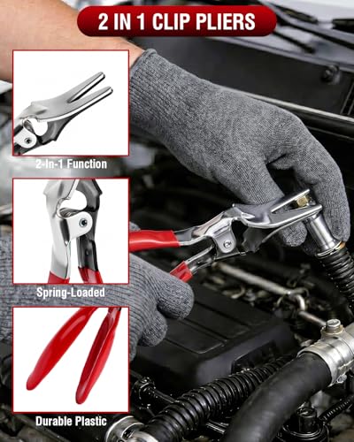 10-Piece Electrical Disconnect Pliers Kit for Cars | Carbon Steel, Non-slip, 60° & 90° Heads. Safely Releases Maf, Injectors, Relays, Hoses, Harnesses. Fits Cars/Trucks