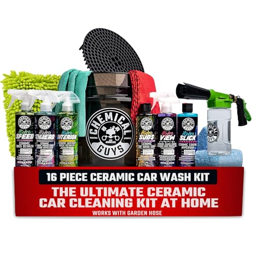 Chemical Guys 16-Piece Arsenal Builder Ceramic Car Wash and Protection Kit | With foam gun, bucket, and 6 x 16 oz chemicals, complete hydro ceramic wash system with foam blaster - style: HOL362