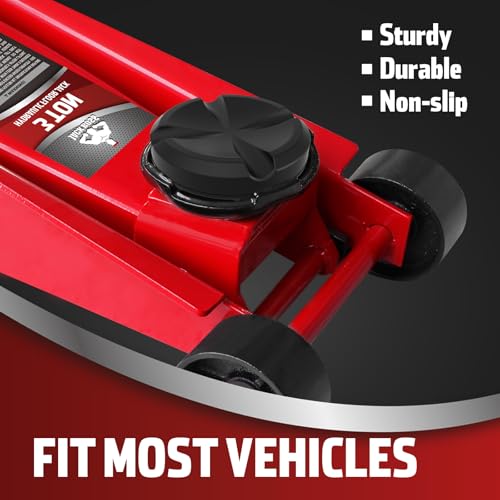 Jack Boss 3 Ton Low Profile, Aluminum and Steel Racing Floor Jack and Jack pad