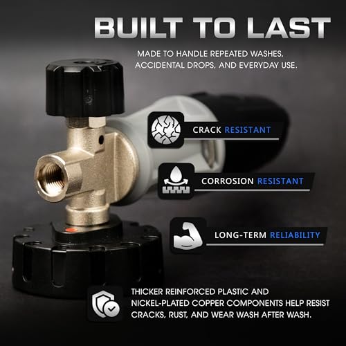 Foam Cannon for Pressure Washer - Wide Mouth Snow Foam Gun - Leak Proof Design & Adjustable Sprayer - 1 Liter Bottle with ¼” Quick Connect - Sprays Thick Suds for Quick Cleaning