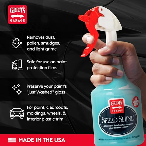 Griot's Garage Speed Shine for Car Detailing, Quick Detailer for All Exterior Surfaces, Trim and Wheels, Provides a Glossy Finish, 11146, 35 oz - size: 35oz