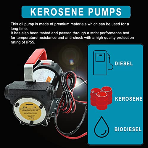 DC 12V 175W Portable DC Electric Fuel Transfer Pump Diesel Kerosene Oil Commercial Fuel Transfer Extractor Pump Motor Auto - style: 12V 175W