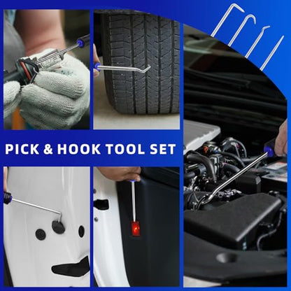 11PCS Mechanic Hook and Pick Tool Set, Automotive Hook Tool with Telescoping Magnetic Pickup Gasket Scraper Fastener Remover for Automotive Repair Hoses Puller (Blue)