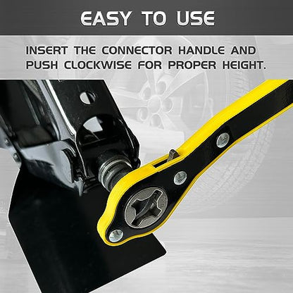 TONDA Jack Ratchet Wrench, Auto Labor-Saving Lug Wrench for Scissor Jack, Forward and Reversal Knob Design