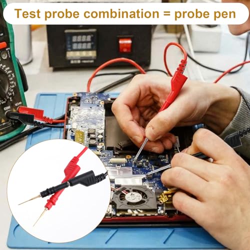 30 PCS Banana Plug Silicone Test Leads Kit, 4mm Stackable Colorful Silicone Banana Plug with Threading Probe, Connection Hose, Alligator Clips, Probe Holder, 100cm Test Probe Leads Wire Cable