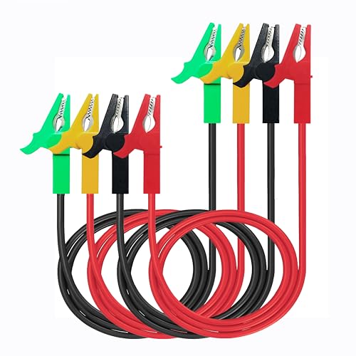 4 Pcs Alligator Clips Test Leads Dual Ended Crocodile Cable | Clip to Clip Insulated Test Cable 3.3ft/1m for multimeter car Electrical Test oscilloscope Battery Test.4 Color(Clips 100cm) - style: Alligator Clip to Alligator Clip 100cm