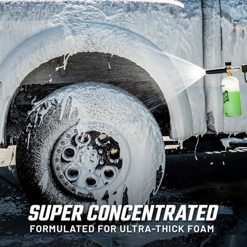 Slick Products Off-Road Wash (64 oz.) + Pressure Washer Foam Cannon + Scrub Brush – Super Concentrated ATV, UTV, Dirt Bike, Jeep & Truck Wash Foam Shampoo for Heavy Mud and Dirt