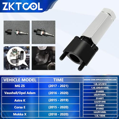 ZKTOOL Fuel Injector Removal Tool - Compatible with Vauxhall, Opel & MG Direct 1.0L 1.4L 1.5L Injection Petrol, OEM TEN00140 - color: White