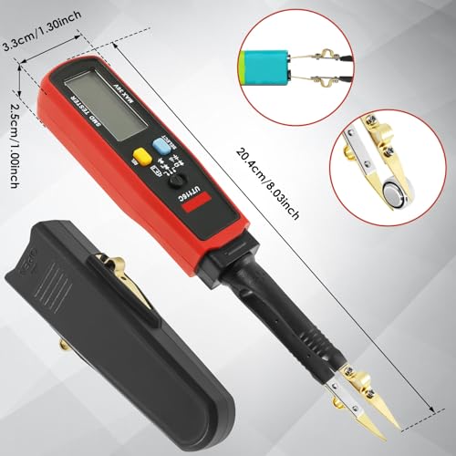 Probe Fuse Monitor, Automotive Draw Fuse Tester, Rotatable 180° Digital Smart SMD Testers, Replaceable Tips & Built-in Flashlight, Car Power Circuit Testing Tool for Boat Caravan
