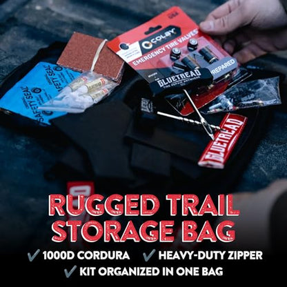 GlueTread Expedition All-Inclusive Off-Road Tire Repair Kit | Repair Any Kind of Tire Damage or Puncture | Includes Sidewall Tire Repair Patches, Plugs, and Colby Emergency Valve Stems