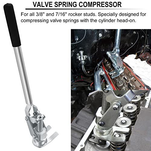 66784 Stud Mount Valve Spring Compressor Removal Tool Remove & Install Valve Springs & Retainers Fit For All 3/8'' & 7/16'' Rocker Studs