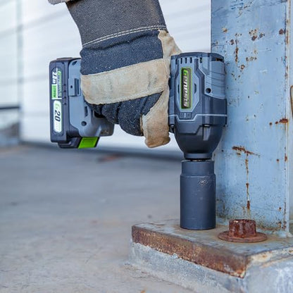 Genesis 20V Brushless Impact Wrench 1/2" 3 Speed with Battery, Charger, 400 ft lbs, 540 N.M Max Torque (GLIW2012BH)