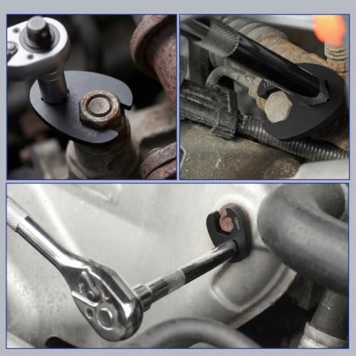 Lichamp 3/8" Drive Crows Foot Wrench Set, 24-Piece Flare Nut Crowfoot Wrench Set with Adapter & 2 Extension Bars