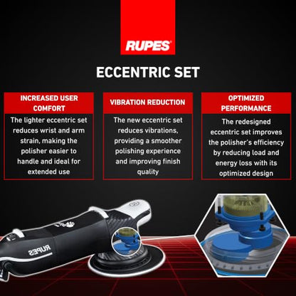 RUPES BigFoot LHR21 Mark V Random Orbital Starter Polishing Kit | Includes D-A Compounds, Wool Pads, Cloths & Cord Clamp | Compact Design | PrecisionPro Backing Pad | Reduced Vibration - size: Starter Kit